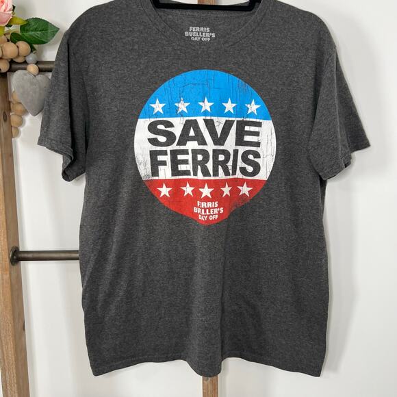 Save Ferris Gray Mens Short Sleeve T Shirt Size Large - Picture 2 of 6